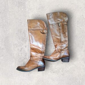Vince Camuto Tan Leather Heeled Boots